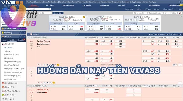 hướng dẫn nạp tiền viva88